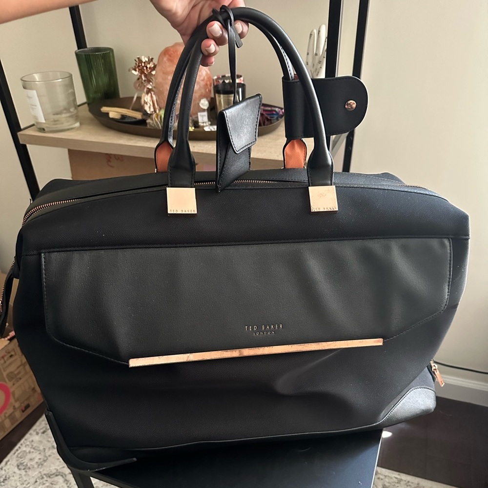 Ted Baker Black Duffel Weekender Bag Gem